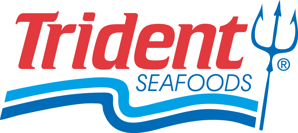 Trident Seafoods logo featuring a drawing of a trident