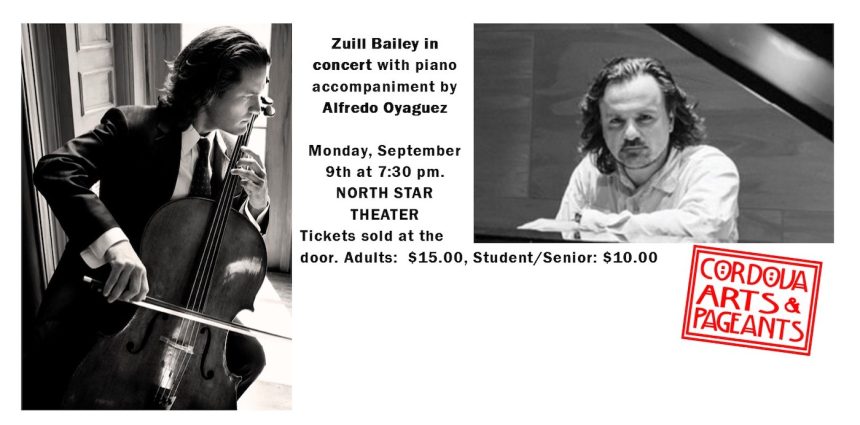 Cellist Zuill Bailey and pianist Alfredo Oyaquez
