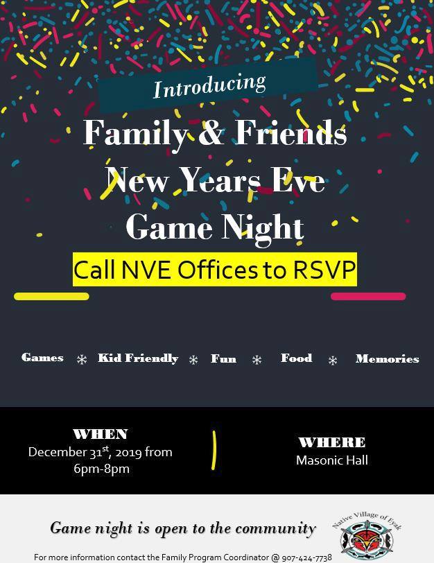 NVE Family and Friends New Years Eve Game Night
