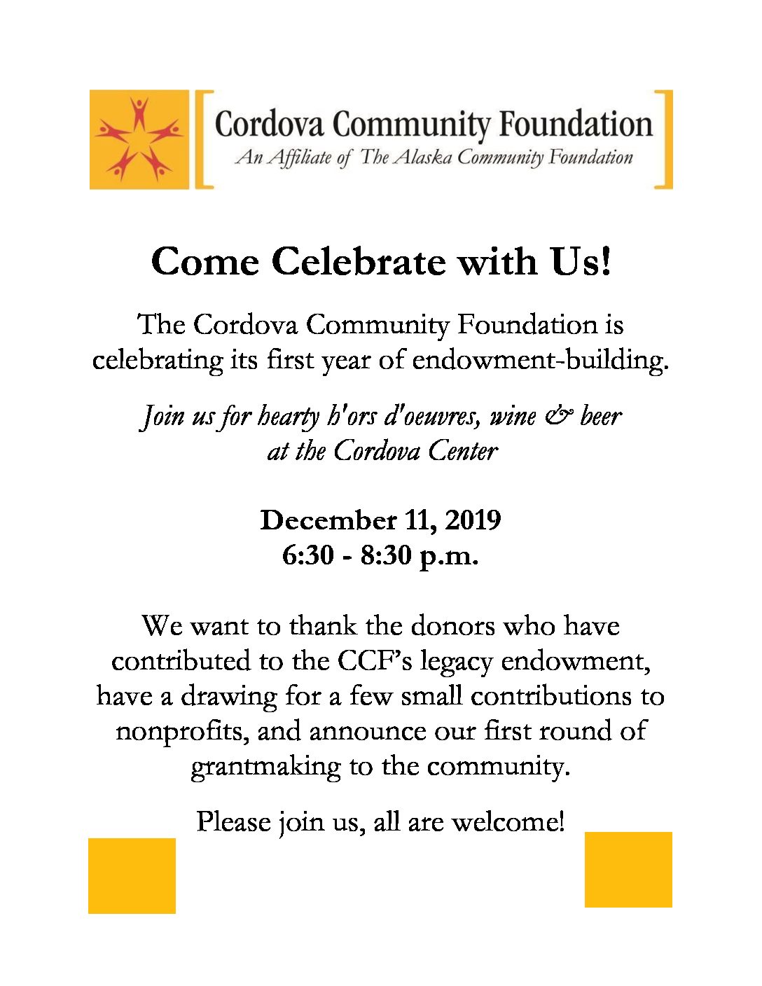 Cordova Community Foundation Celebration Mixer